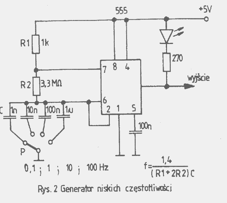 Схема генератора импульсов на NE555